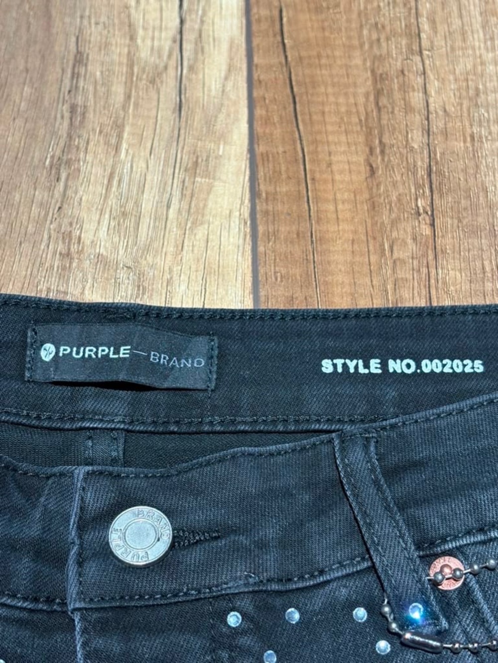 Purple Brand Black VVS Rhinestone with Crosses Jean Shorts Mens Brand New - Picture 7 of 16